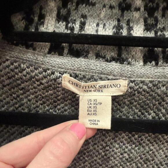 Christian Siriano black and grey wool blend sweater #winterknits - Picture 5 of 7